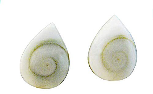 CHICNET Shivaauge Ohrstecker Tropfen 12 mm 925er Sterlingsilber Shiva Auge Silberohrstecker Muschel