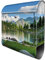banjado® Design Briefkasten mit Gebirgssee 38,5x46,5x13cm & 2 Schlüssel - Briefkasten Stahl Silber mit Zeitungsfach pulverbeschichtet - Postkasten A4 Einwurf inkl. Montagematerial