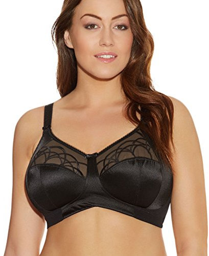 Elomi Women's Cate Soft Cup Bra, black, 46F