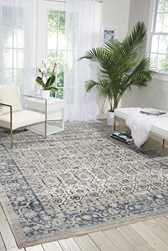 Kathy Ireland KI25 MAI04 Malta Teppich, Elfenbein/Blau 2,31 m x 1,60 m