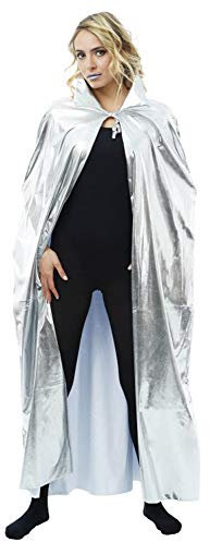 Das Kostümland Metallic Glitzer Umhang 130 cm Länge - Silber - Kostüm Weltall Zukunft Space