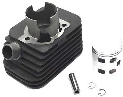 Zylinder DR Evolution 50 ccm, Grauguss, 10mm d=40mm für Piaggio Ciao, Bravo, Boxer | Luftgekühlt, 10 mm Kolbenbolzen, 4 Überströmkanäle, Auspuffanschluss 22 mm, Grauguss, OEM KT00005 kompatibel mit Piaggio SI
