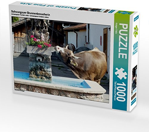 CALVENDO Puzzle Schwangauer Brunnenbesucherin | 1000 Teile Lege-Größe 64 x 48 cm Foto-Puzzle für glückliche Stunden