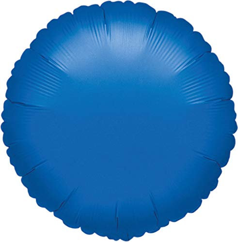 Amscan 2059201 - Standard Folienballon Blau Metallic, rund, Durchmesser 43 cm, Luftballon, Heliumballon