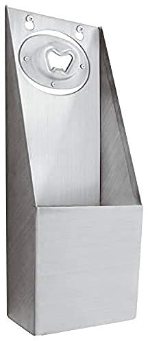 Paderno 48223-00 Apribottiglia da Muro con Contenitore, Acciaio Inox