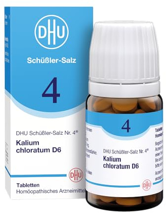 DHU Schüßler-Salz Nr. 4 Kalium chloratum D6, 80 St. Tabletten | Das Mineralsalz der Schleimhäute – das Original – umweltfreundlich im Arzneiglas