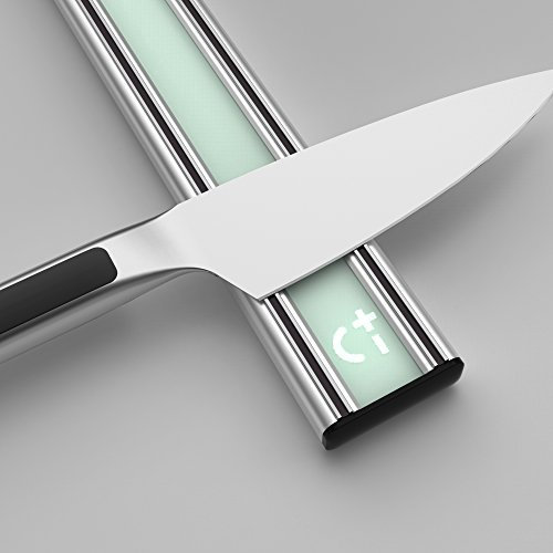 Silver Frosted Glass Look Magnetic Knife Rack (300mm)