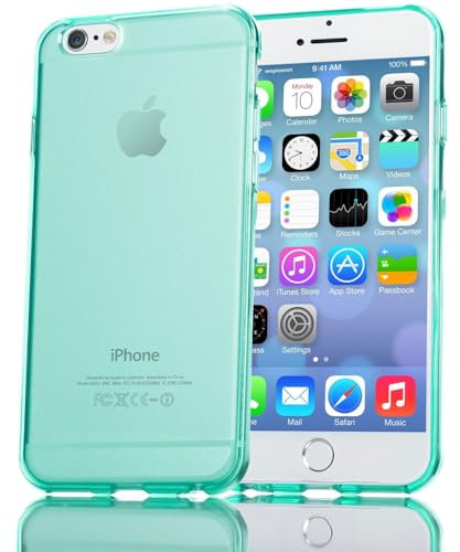NALIA Custodia compatibile con iPhone 6 Plus 6S Plus, Cover Protezione Ultra-Slim Case Protettiva Trasparente Cellulare in Silicone Gel Gomma Clear Telefono Bumper Sottile - Turchese
