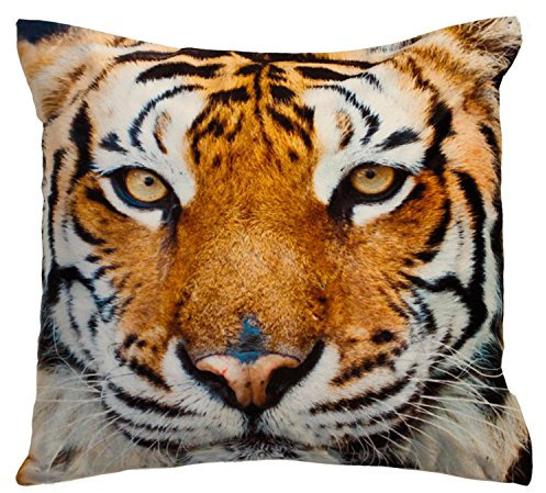 Kissenhülle Fotodruck Kurzplüsch Kissenbezug Deko Kissen ca. 40x40 cm #1329 Tiger C