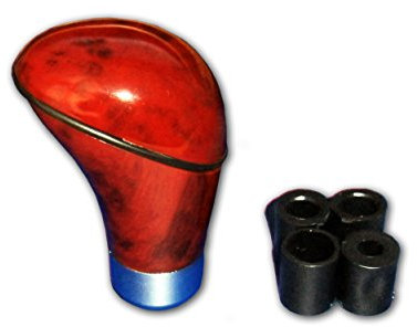 Universal SCHALTKNAUF in HOLZ OPTIK 9x5,5cm mit Adapter Knauf Schaltknüppel Auto