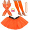 REDSTAR FANCY DRESS® Neon Tutu Skirt Leg Warmers Fishnet Gloves Necklace Beads and Neon Wrist Beads (14-22 UK, Orange)