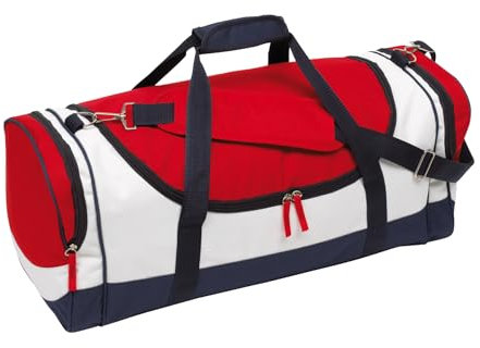 Preiswert&Gut Sporttasche rot Umhängetasche Mehrfarbig Reisetasche strapazierfähig Material 64x27x26cm Schultertasche