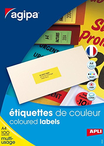 agipa 119041 Adress-Etiketten, 210 x 297 mm, gelb