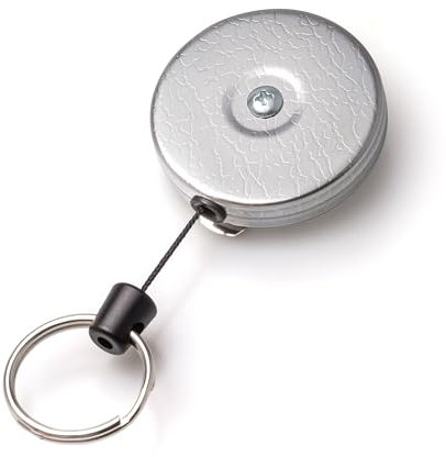 KEY-BAK Unisex – Erwachsene KB 5 Schlüsselrolle stabil Edelstahlkette 60cm mit Clip Chrom, 60 cm