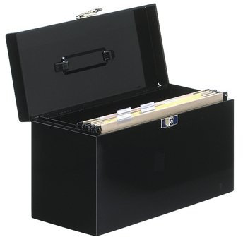 Pierre Henry Metal File Box with 5 Suspension Files Tabs and Inserts A