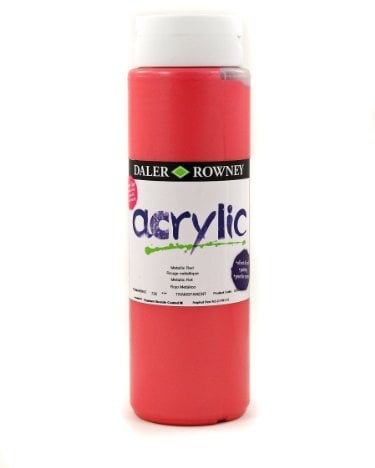 Daler-Rowney Graduate Acrylfarbe, 500-ml-Flasche, Metallic Rot