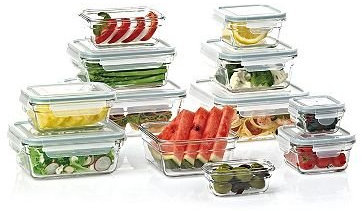 GlassLock Air Tight Glass Lunch Container Glass Food Storage Set by Glasslock 24-Piece