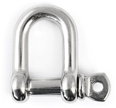 Grillete de 7 mm estándar recto redondo 1 pieza acero inoxidable M6 mosquetón acero inoxidable M6 V4A cable Inox V4A Va inoxidable para navegar AISI 316 acero inoxidable conector de grillete de acero