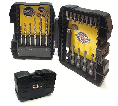 stanley-set 19 brocas X pared y puntas de acero c/valigetta-sped.24 h sta88201