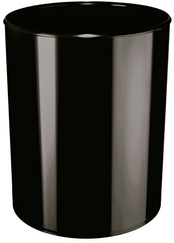 HAN Sicherheitspapierkorb, 13 Liter, flammenhemmender Abfalleimer, Papierkorb aus schwer entflammbaren Spezialkunststoff, 1814-F-13, schwarz