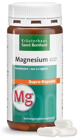 Sanct Bernhard Magnesium-400-supra Kapseln mit reinem Magnesium - 120 Kapseln