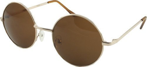 Chaos Brothers Sonnenbrille im 60er Jahre John Lennon Stil goldfarbenes Gestell