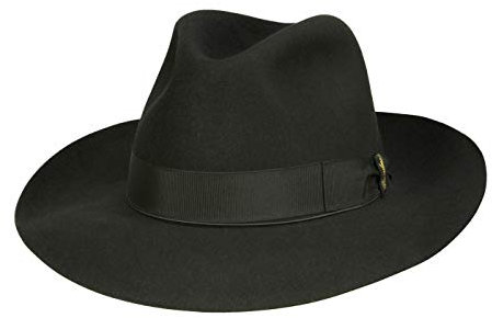 Borsalino Classico Breitrand Fedora aus Haarfilz - Schwarz (41/1) - 63 cm