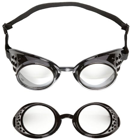 W WIDMANN MILANO Party Fashion 0344L - Laborbrille, schwarz, Piloten, Karneval, Mottoparty