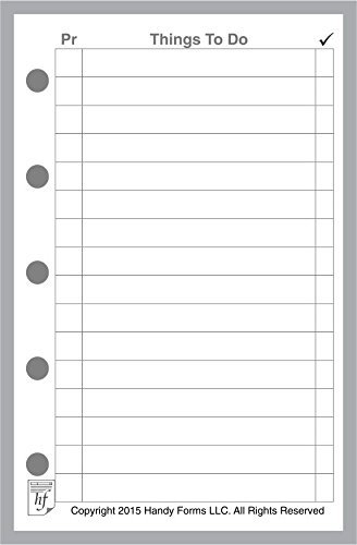 Mini-To-Do-Listen-Einlage, Größe und gelocht für Filofax-Mini-Notizbuch (7 x 10,8 cm).