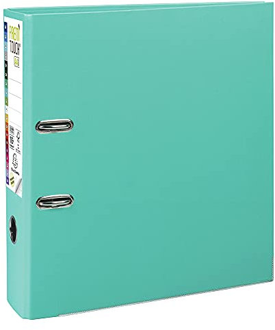 Exacompta 53303E Premium PP-Ordner Prem´Touch. 8 cm breit DIN A4 Kunststoffbezug außen Papierbezug innen Rückenschild austauschbar Ringordner Aktenordner Briefordner Plastikordner hellgrün