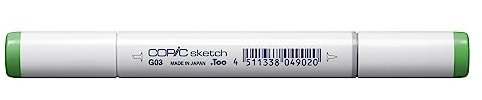 COPIC Sketch Marker Typ G - 03, Meadow Green, professioneller Pinselmarker, mit einer Super-Brush-Spitze und einer Medium-Broad-Spitze