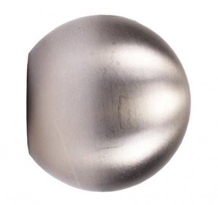 Endstück Kugel in Edelstahl Optik für 16 mm Ø Gardinenstangen - Set 2