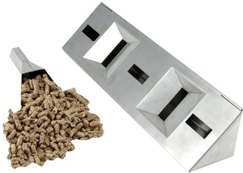 Charcoal Companion CC4086 Edelstahl Gasgrill V-förmige Räucherbox mit Pellet-halter, lang, 34.8cm x 10cm x 4.8cm, Silber