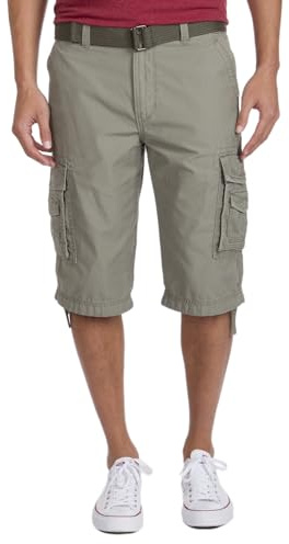 Unionbay Men's Cordova Belted Messenger Cargo Short - Reg and Big and Tall Sizes, Taupe, 30