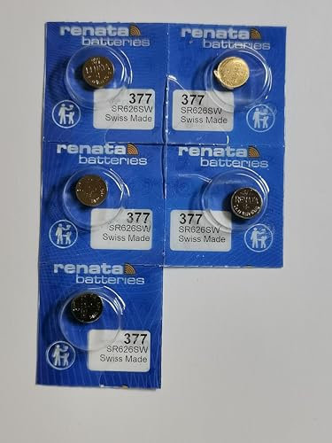 Renata #377 Lot de 5 piles à oxyde d'argent