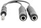 KnnX 28055 - Câble Audio coupleur - Adaptateur pour Casque et écouteurs - Splitter en Y stéréo - Double Haut-Parleur - 20cm - Jack 6,35mm Stéréo mâle vers 2 x 6,35mm Stéréo Femelles