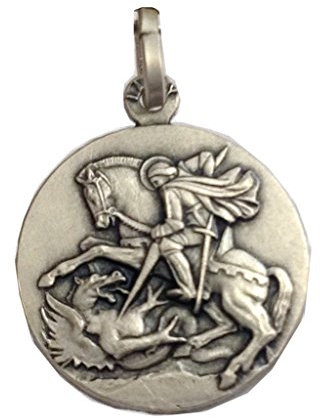 I G J 925 Sterling Silber St. George-Medaille - Die Medaille der Schutzheiligen