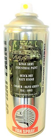 Kings Army Paint Olive Green RAL 6003 Matt Spray Paint 400ml, Airsoft, Paintball, Model Maker