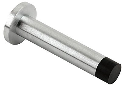 Solid Concealed Fix Wall Mounted Door Stop with Rose 80mm Projection ZAB09 (Longer Version) (Satin Chrome)