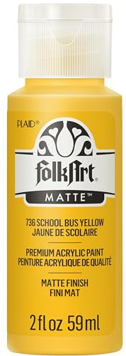 FolkArt Acrylic Paint in Assorted Colors (2 oz), 736, School Bus Yellow