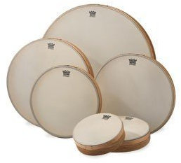 REMO Rahmentrommeln, Renaissance, Musikinstrumente, 6 Stück, 20,3 cm, 25,4 cm, 30,5 cm, 35,6 cm, 40,6 cm, 55,9 cm Durchmesser