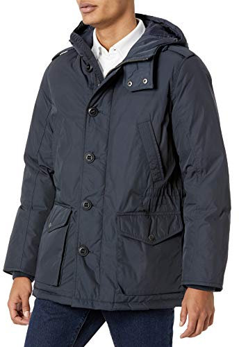 Tommy Hilfiger Herren-Parka aus Polytwill mit Kapuze in voller Länge, Marineblau, XXL