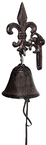 zeitzone Türglocke Lilie Nostalgie Glocke Gusseisen Braun Vintage Antik-Stil