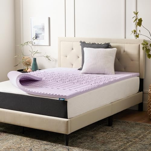 LUCID Zoned Memory Foam Mattress Topper Matratzenauflage, 100% Schaumstoff, Lavendel, California King