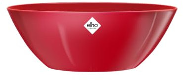 elho Brussels Diamond Oval 36 - Blumentopf für Innen - Ø 35.5 x H 13.0 cm - Rot/Lovely Rot