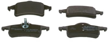 Bosch BP381 - Brake Pads Car Rear Axle - Bosch Quality - Reduced Noise and Dust - ECE-R90 Certified - Copper-Free - 1 Set of 4 Pads