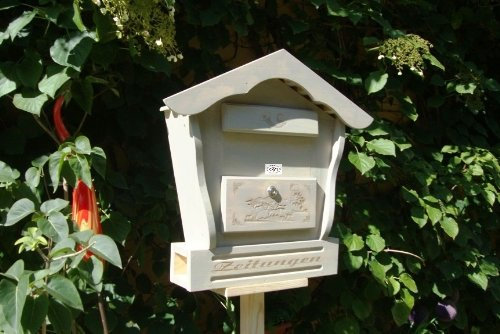 Briefkasten HBK-SD-HELLGRAU aus Holz hell grau weiss weiß amazon silbergrau Briefkästen Holzbriefkästen Postkasten Spitzdach - passt auch zu vielen Vogelhäusern Vogelhaus Insektenhotel Insektenhotels