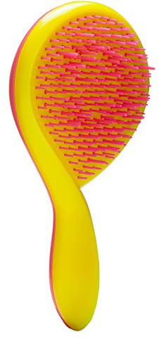Michel Mercier Ultimate Girlie Detangling Brush for Fine Hair, Pink Handle/Yellow Bristles