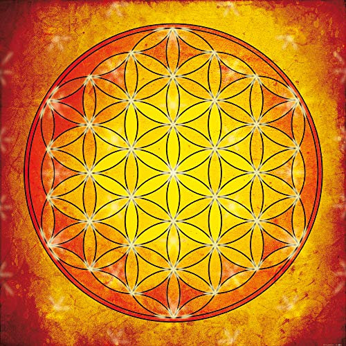 1art1 Mandalas Poster Die Blume des Lebens, Element Feuer Kunstdruck Bild 100x100 cm