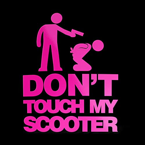 ERREINGE Sticker DON'T TOUCH MY SCOOTER DUB JDM TUNING ROSA FLUO Adesivo prespaziato in PVC per Moto Marmitta Parabrezza Casco - cm 12